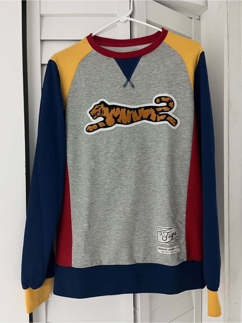 Men’s Colorblock Tiger Sweatshirt - Grey, Navy, Mustard